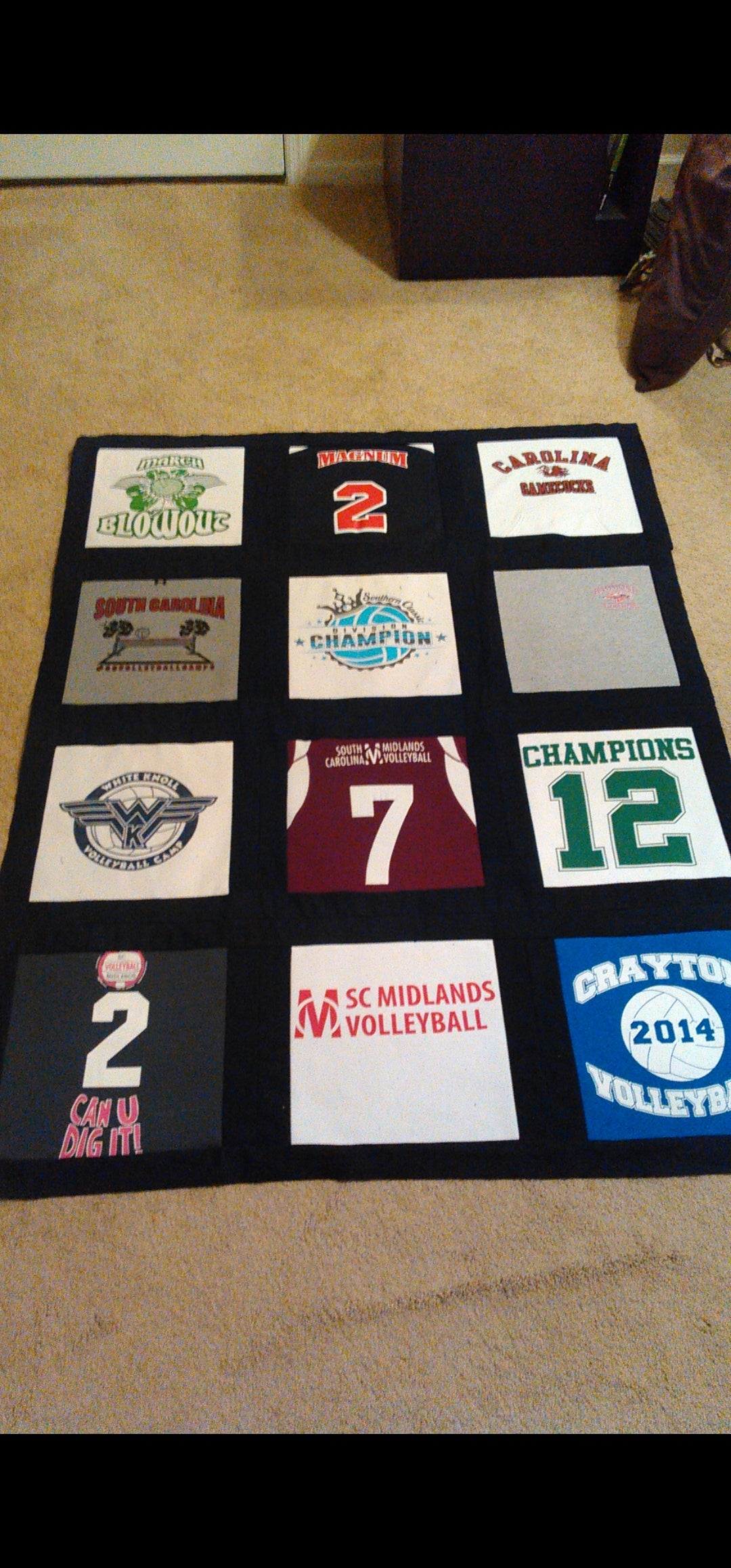 Traditional square style T-shirt memory quilt DEPOSIT