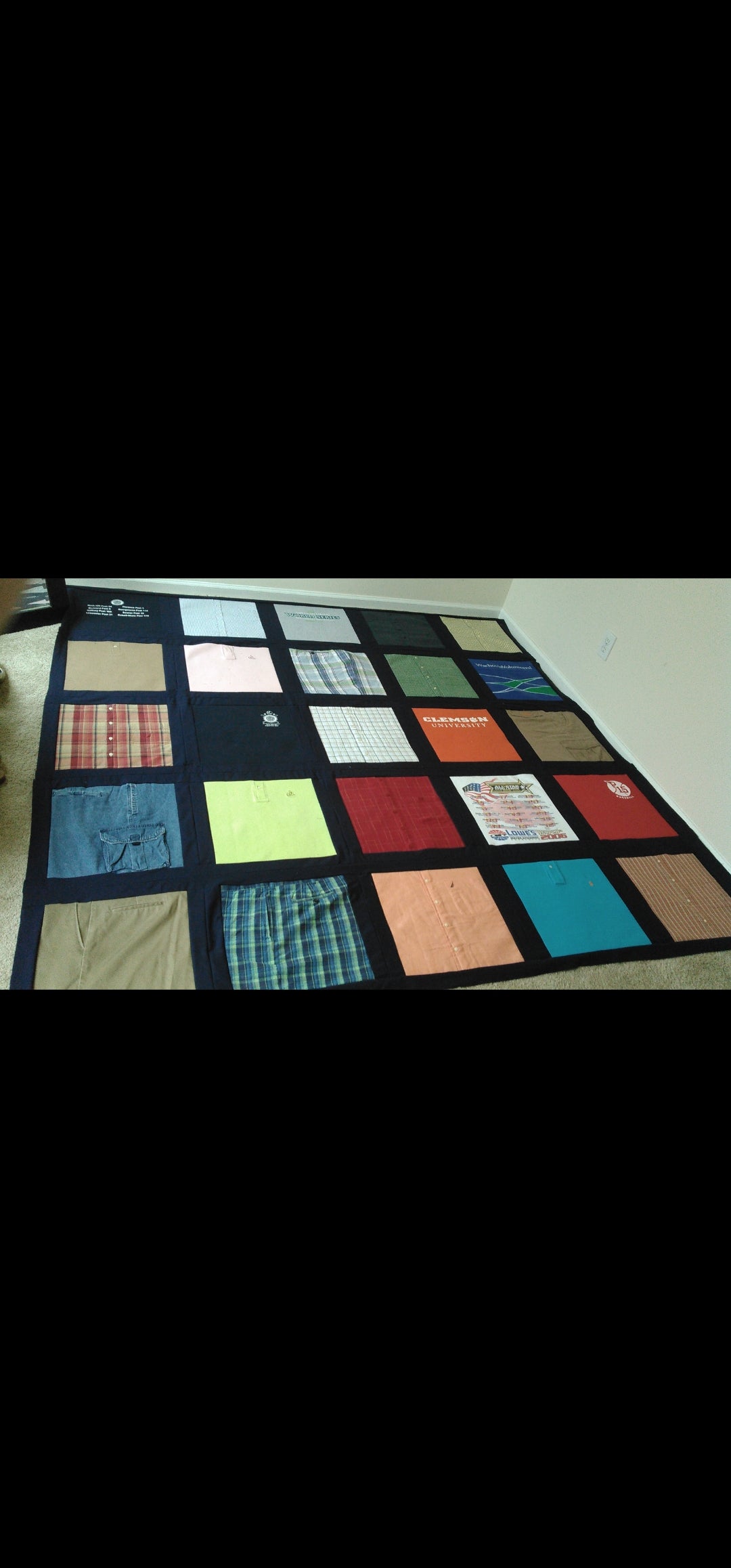 Traditional square style T-shirt memory quilt DEPOSIT