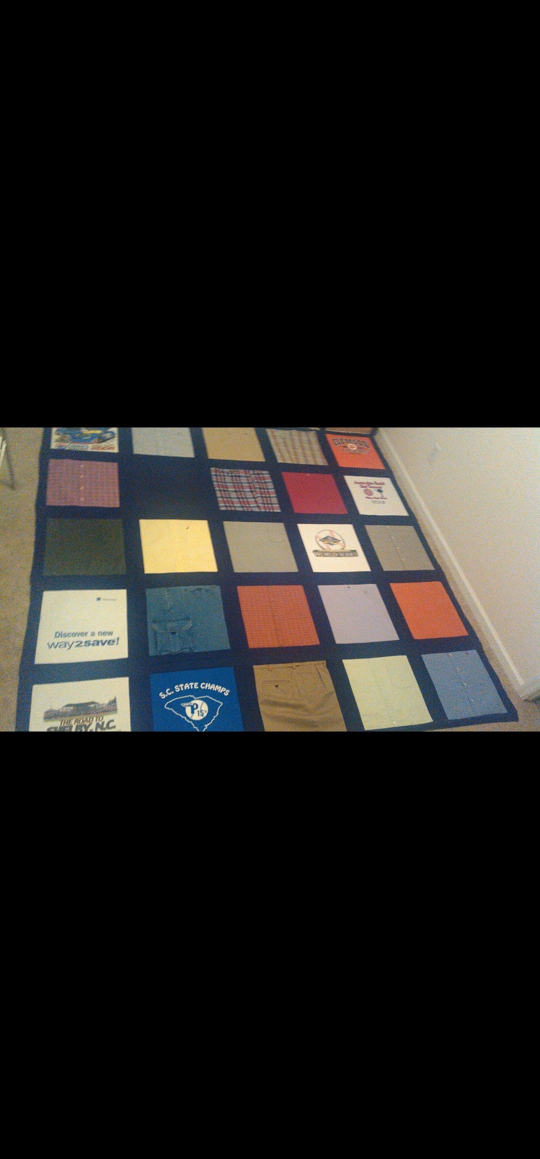 Traditional square style T-shirt memory quilt DEPOSIT